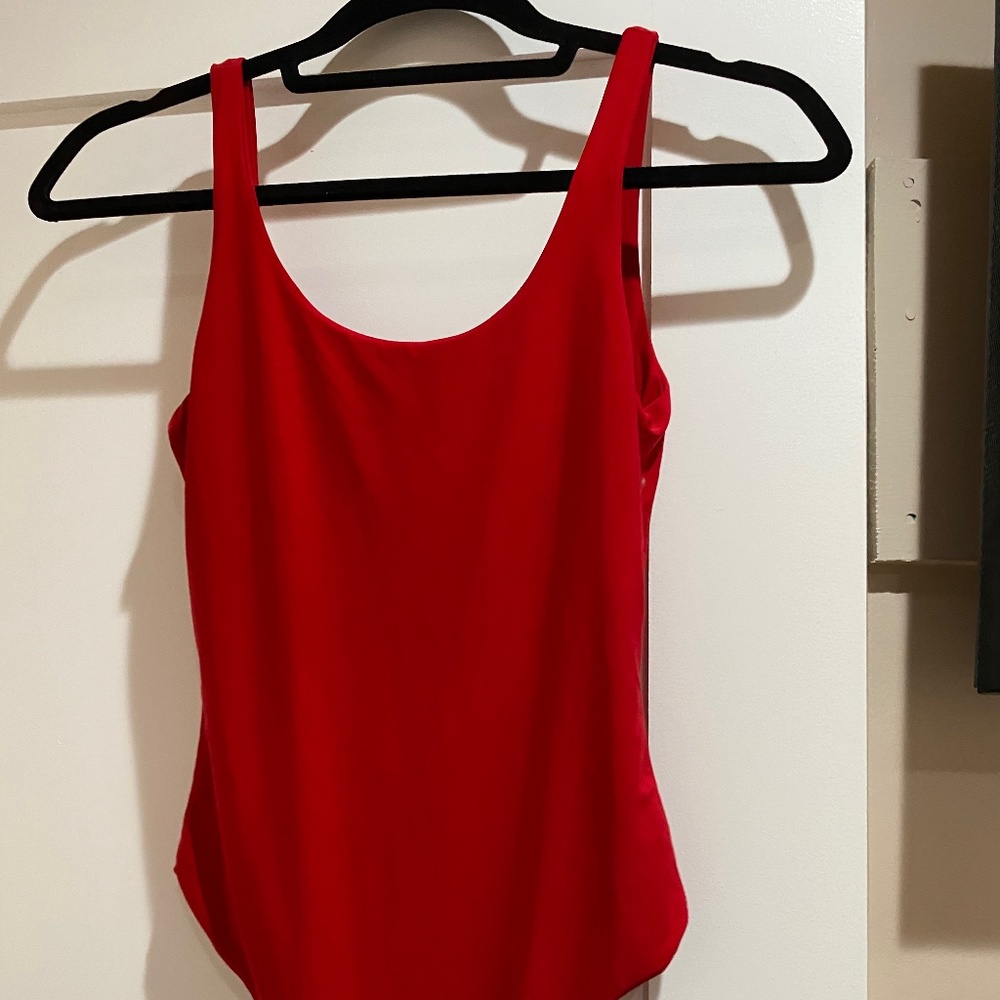 Red low back bodysuit